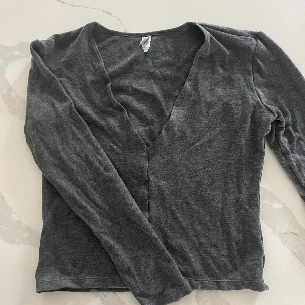 Gray V-Neck Cardigan